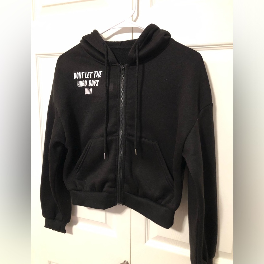 Black Women's Hoodie Sweater - Picture 3 of 5